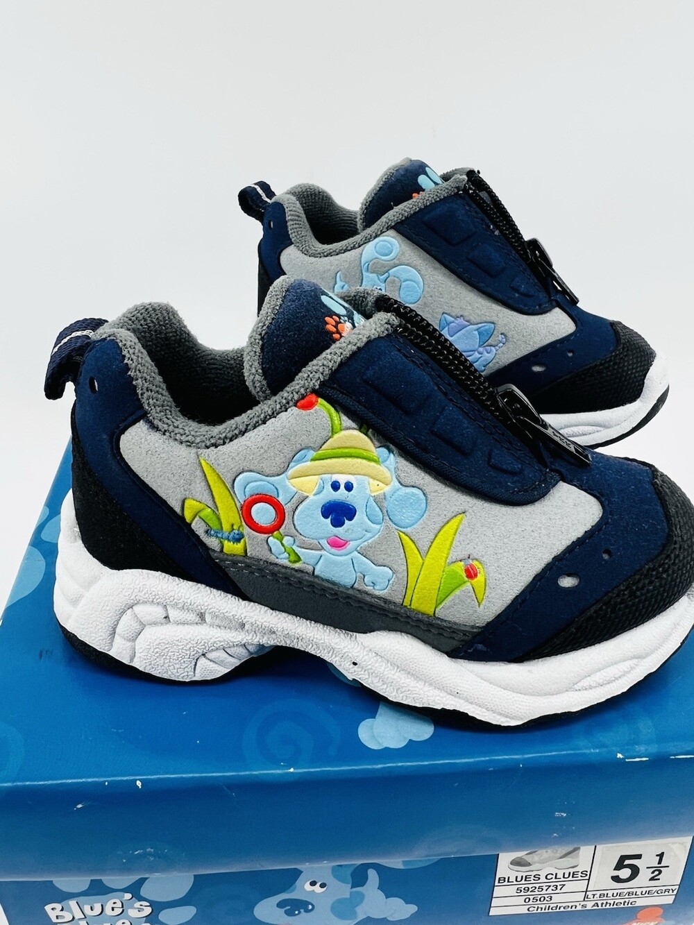 Vintage Blues Clues Zipper Sports Snekers 2003 Y2K Nick Jr Toddler 5.5 Shoes NIB